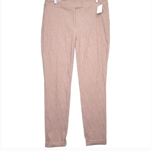 NWT Simply Vera Vera Wang Pink Textured Jacquard Pants, Size 2 - Picture 1 of 9